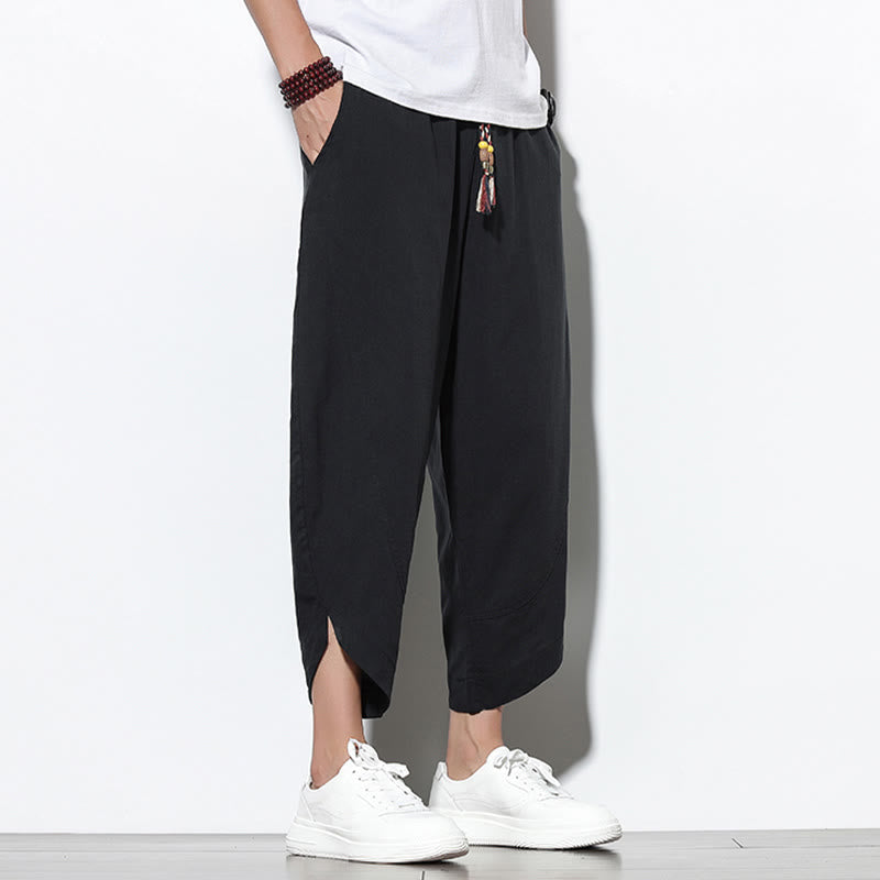 Nimara Ritual Casual Summer Drawstring 7-8 Length Men's Harem Pants With Pockets