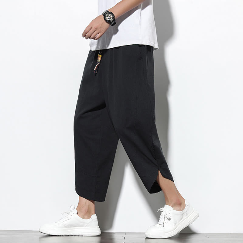 Nimara Ritual Casual Summer Drawstring 7-8 Length Men's Harem Pants With Pockets