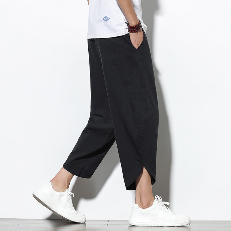 Nimara Ritual Casual Summer Drawstring 7-8 Length Men's Harem Pants With Pockets