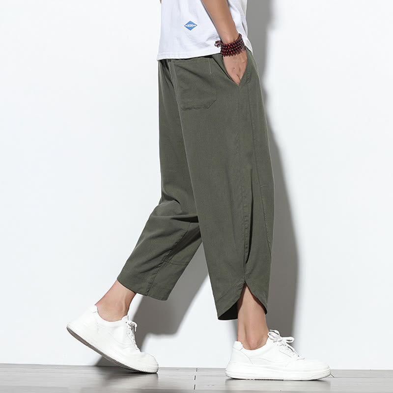 Nimara Ritual Casual Summer Drawstring 7-8 Length Men's Harem Pants With Pockets