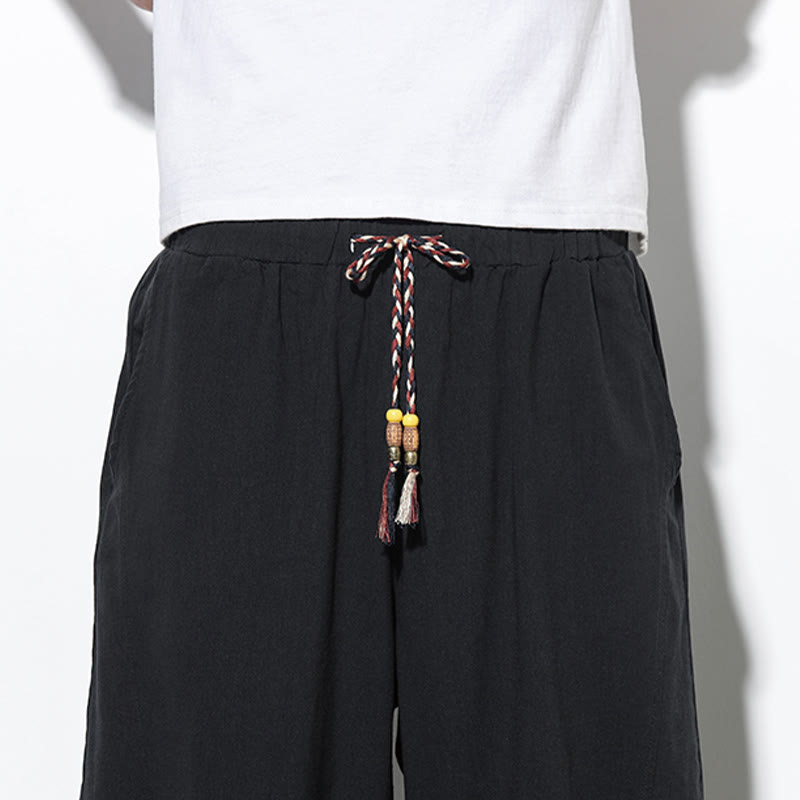 Nimara Ritual Casual Summer Drawstring 7-8 Length Men's Harem Pants With Pockets