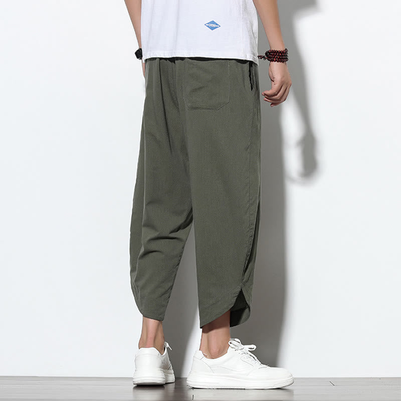 Nimara Ritual Casual Summer Drawstring 7-8 Length Men's Harem Pants With Pockets