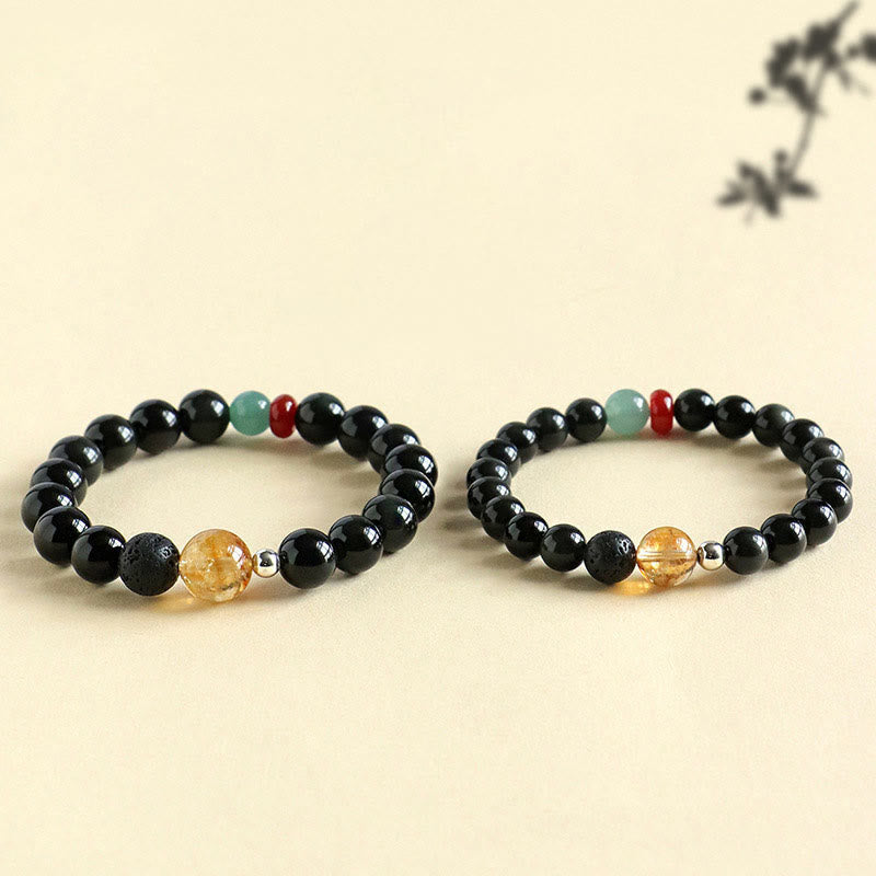 Nimara Ritual Natural Black Obsidian Beads Strength Fulfillment Bracelet