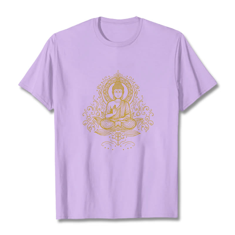 Nimara Ritual Lotus Flower Vines Meditation Buddha Tee T-shirt