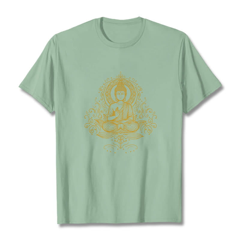 Nimara Ritual Lotus Flower Vines Meditation Buddha Tee T-shirt