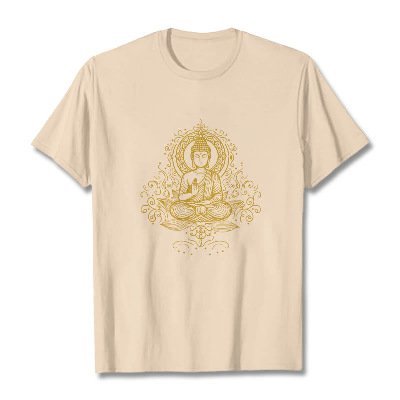 Nimara Ritual Lotus Flower Vines Meditation Buddha Tee T-shirt