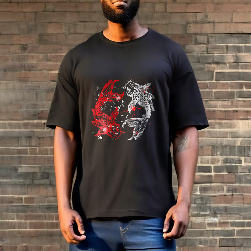 Nimara Ritual Red Black Koi Fish Tee T-shirt