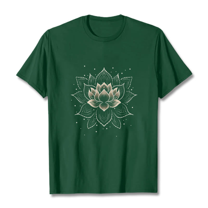 Nimara Ritual Golden Lotus Flower Design Tee T-shirt