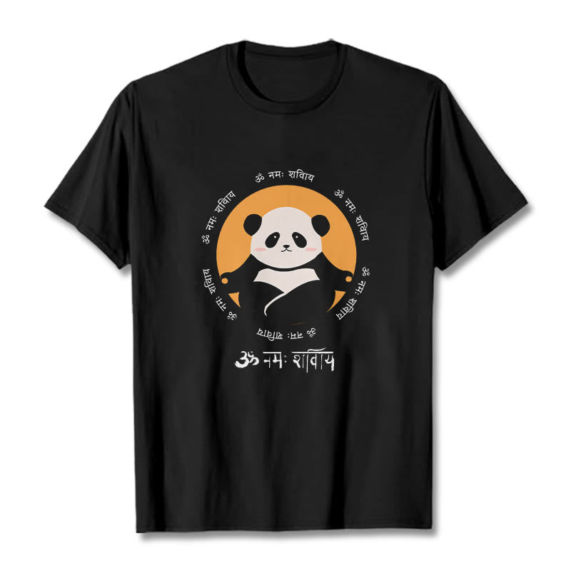 Nimara Ritual Panda Sanskrit Namah Shivaya Tee T-shirt