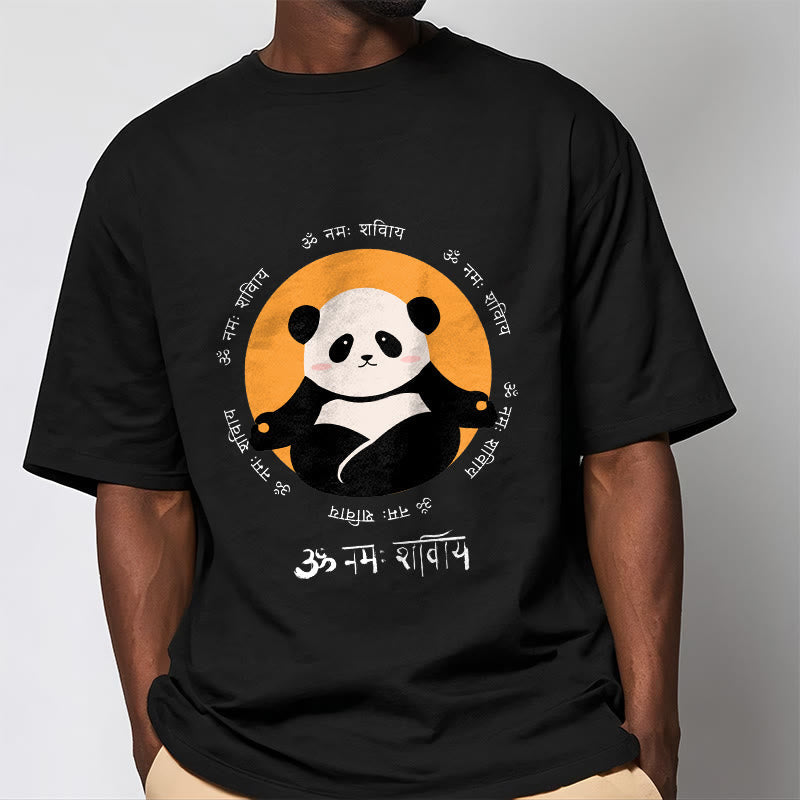 Nimara Ritual Panda Sanskrit Namah Shivaya Tee T-shirt