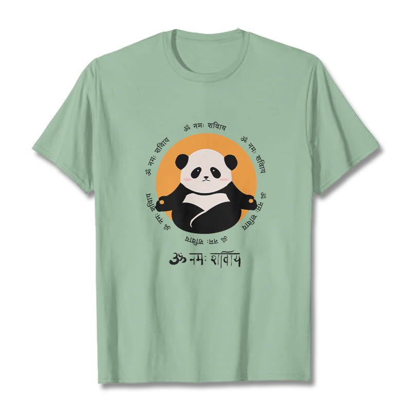 Nimara Ritual Panda Sanskrit Namah Shivaya Tee T-shirt