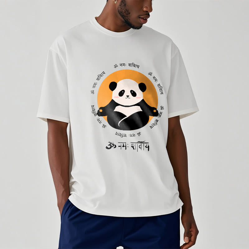 Nimara Ritual Panda Sanskrit Namah Shivaya Tee T-shirt