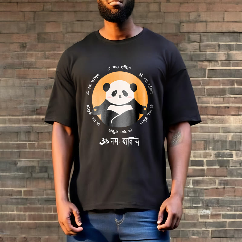 Nimara Ritual Panda Sanskrit Namah Shivaya Tee T-shirt