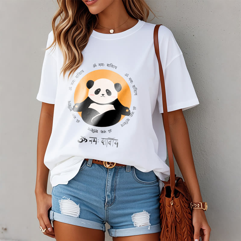 Nimara Ritual Panda Sanskrit Namah Shivaya Tee T-shirt