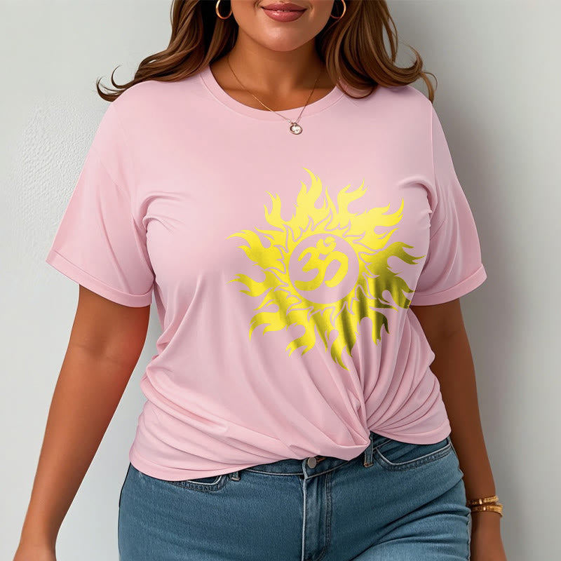 Nimara Ritual OM Mantra Sanskrit Gold Sun Tee T-shirt