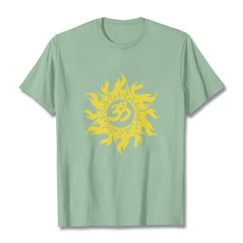 Nimara Ritual OM Mantra Sanskrit Gold Sun Tee T-shirt
