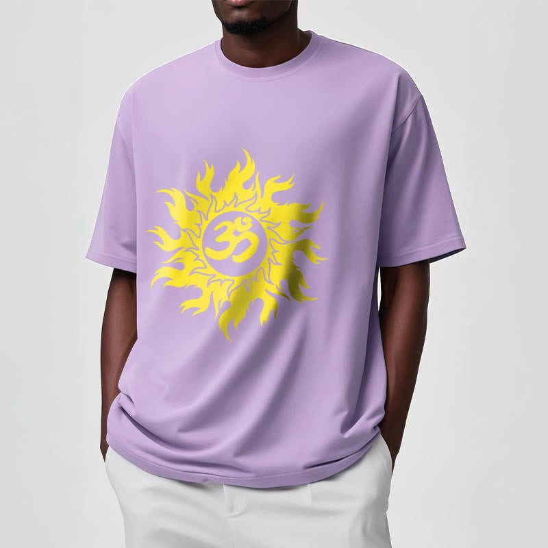 Nimara Ritual OM Mantra Sanskrit Gold Sun Tee T-shirt