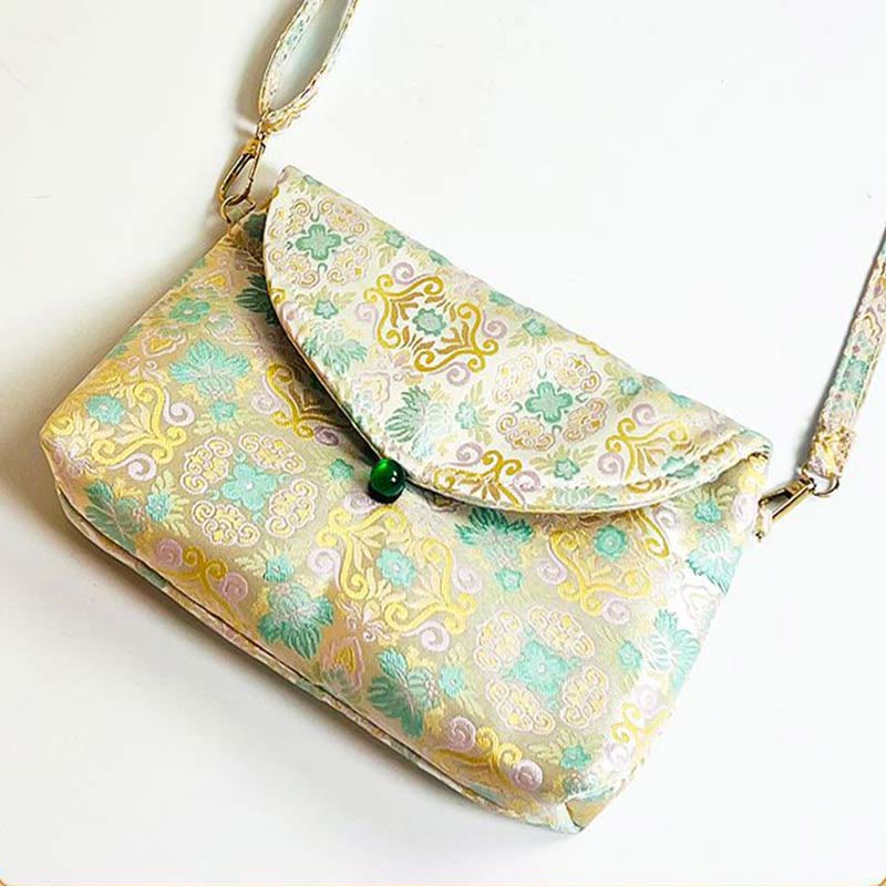 Nimara Ritual Retro Flowers Pattern Polyester Cotton Embroidery Crossbody Bag Hangbags