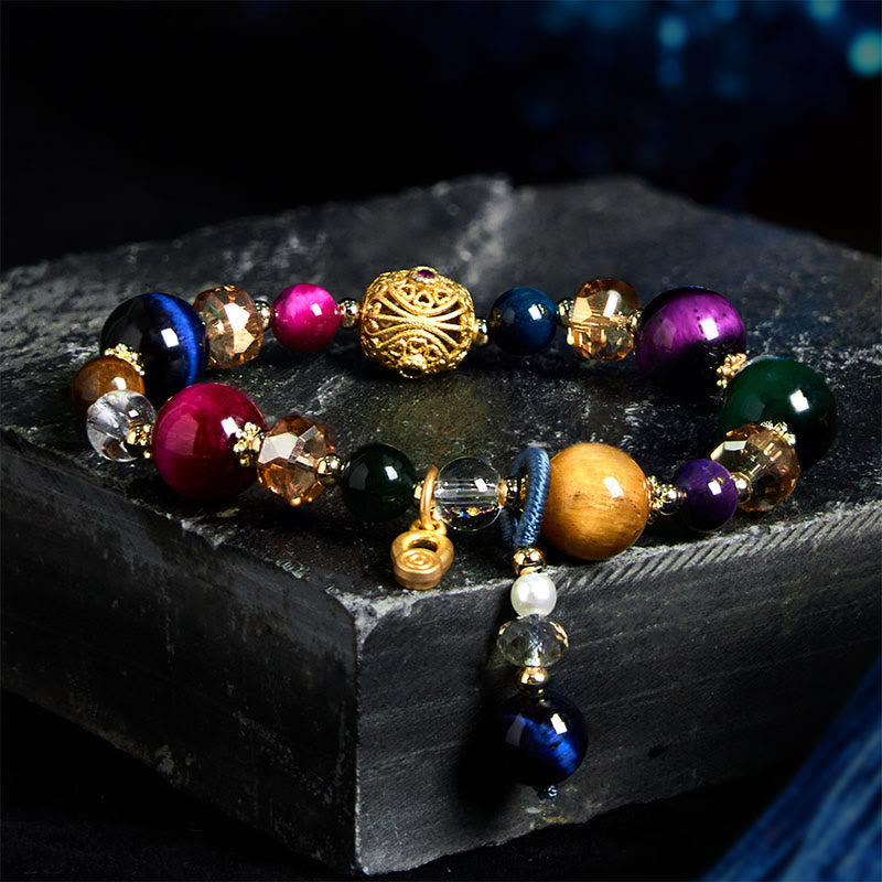 Nimara Ritual Natural Colored Tiger Eye Stone Weight Balance Bracelet