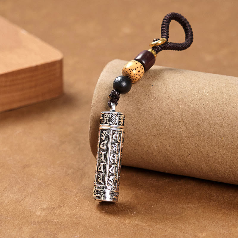 Nimara Ritual Tibetan Om Mani Padme Hum Shurangama Mantra Vajra Pattern Copper Purity Key Chain