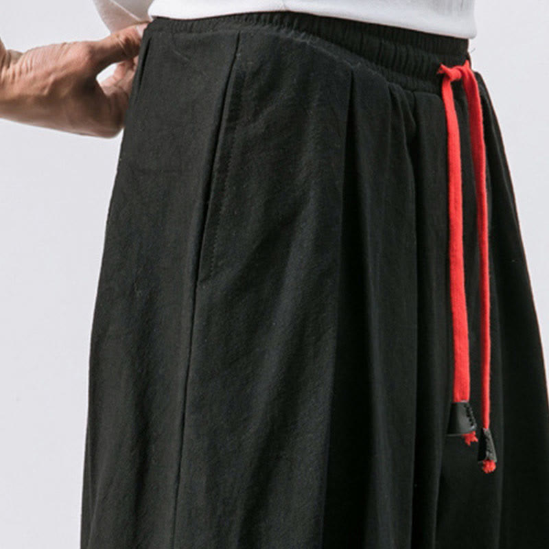 Nimara Ritual Casual Sports Men's Solid Color Cotton Drawstring Pants With Pockets