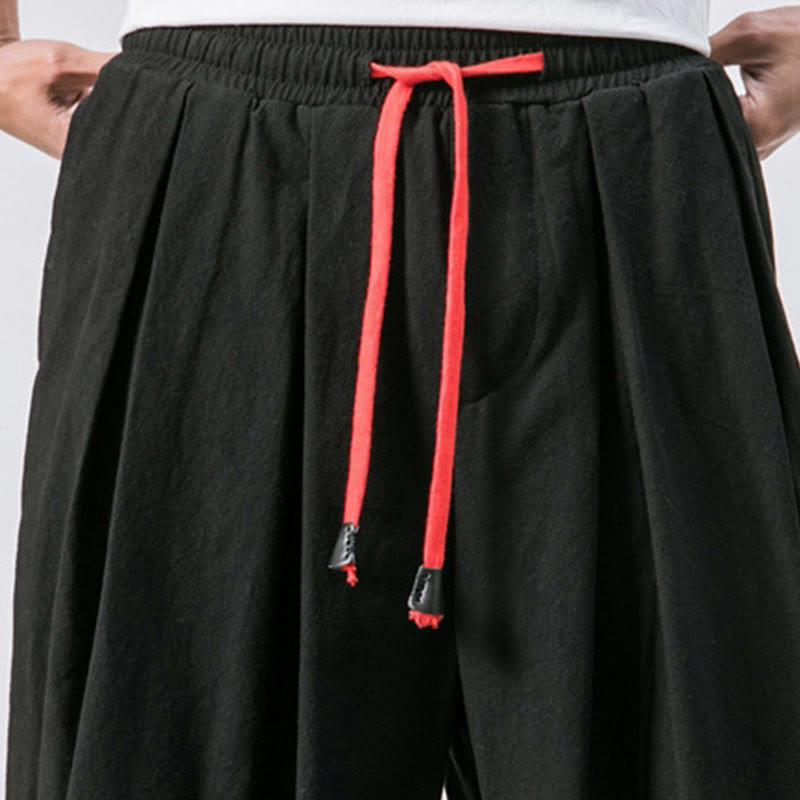Nimara Ritual Casual Sports Men's Solid Color Cotton Drawstring Pants With Pockets