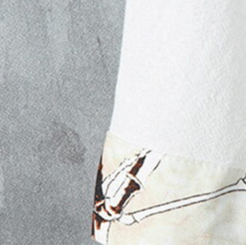 Nimara Ritual Summer Frog-button Patchwork Half Sleeve Design Cotton Linen Men's Shirt Jacket
