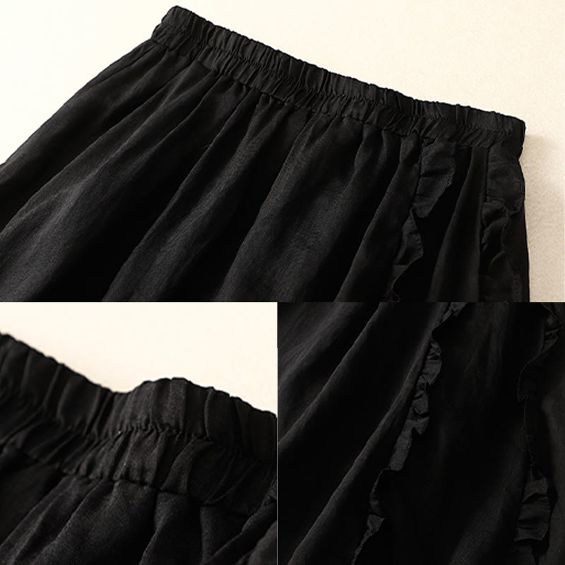 Nimara Ritual Summer Plain Ruffle Design Women's Skirt