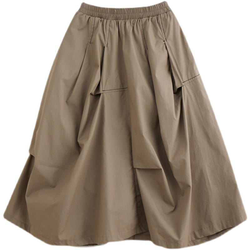Nimara Ritual Summer Casual Irregular Design Women's Cotton Skirt With Pockets