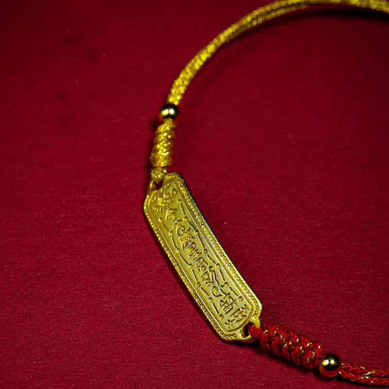 Nimara Ritual 14K Gold-plated Copper Amulet Protection Red Golden Rope Bracelet