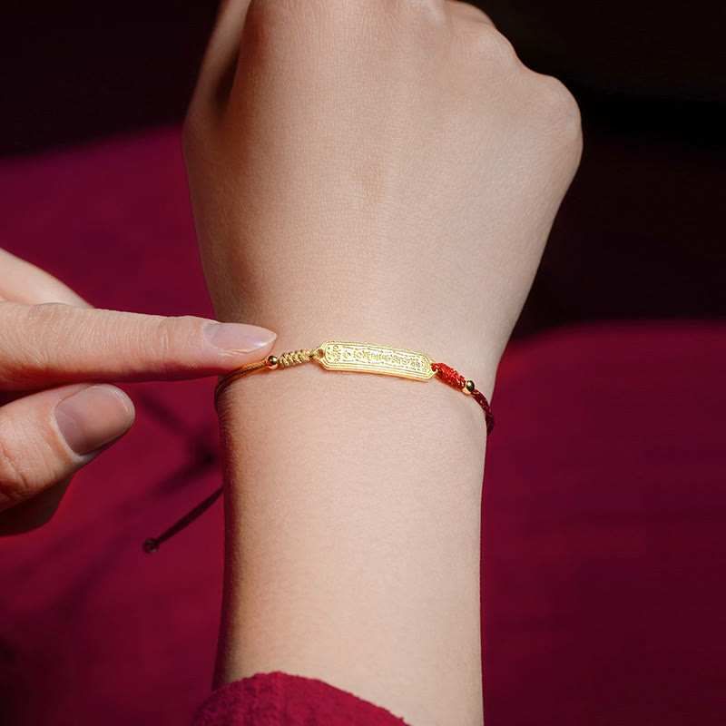 Nimara Ritual 14K Gold-plated Copper Amulet Protection Red Golden Rope Bracelet