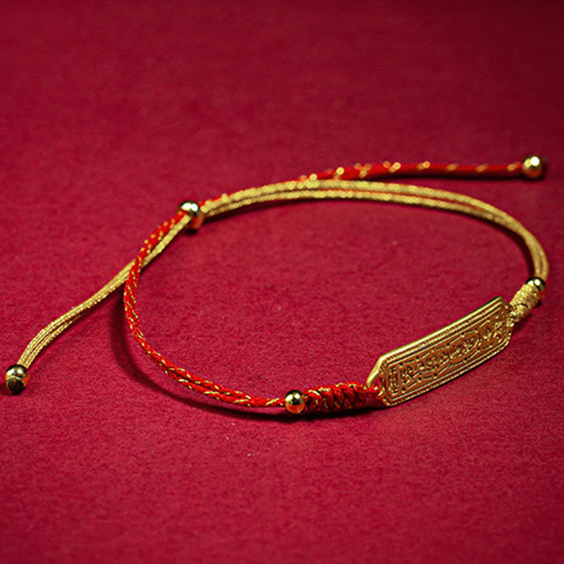 Nimara Ritual 14K Gold-plated Copper Amulet Protection Red Golden Rope Bracelet