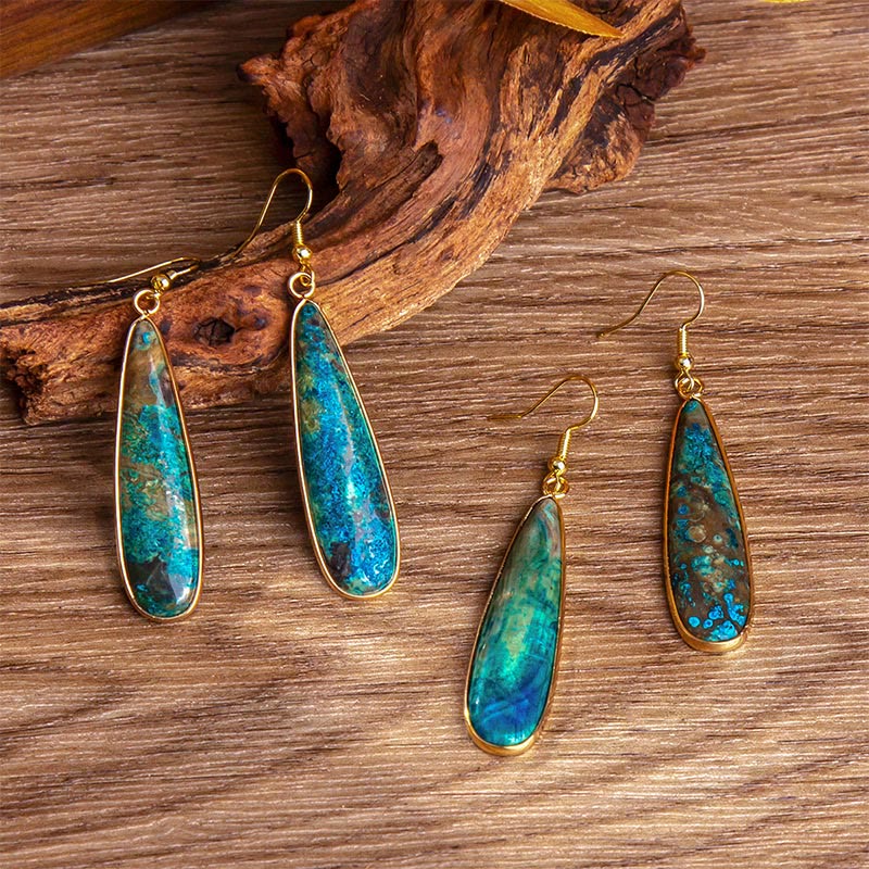 Nimara Ritual Emperor Stone Water Drop Happiness Dangle Earrings
