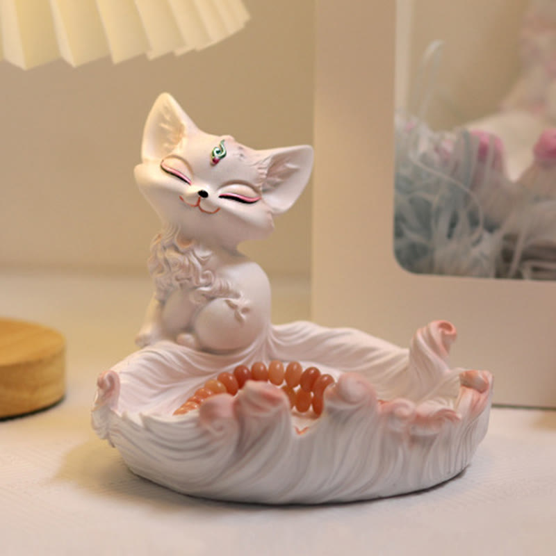 Nimara Ritual Nine Tailed Fox Luck Resin Storage Ornaments Home Decoration