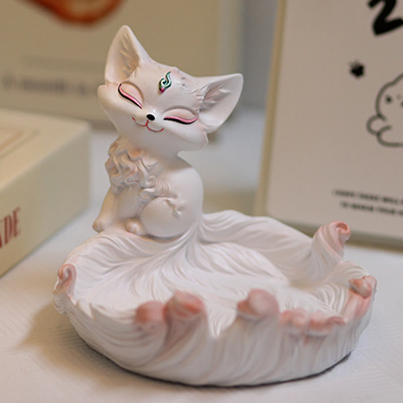 Nimara Ritual Nine Tailed Fox Luck Resin Storage Ornaments Home Decoration
