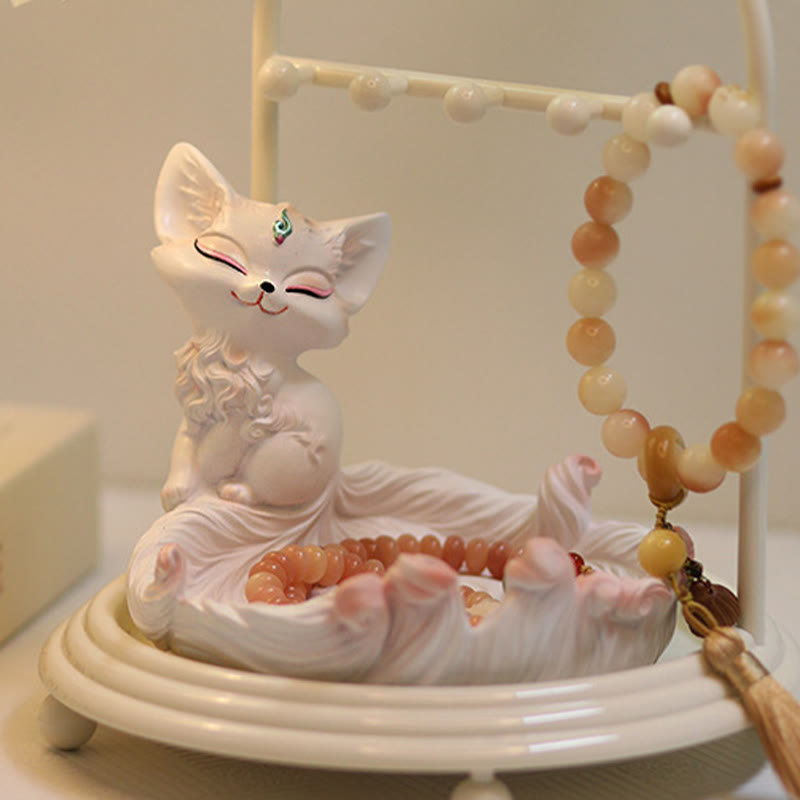 Nimara Ritual Nine Tailed Fox Luck Resin Storage Ornaments Home Decoration