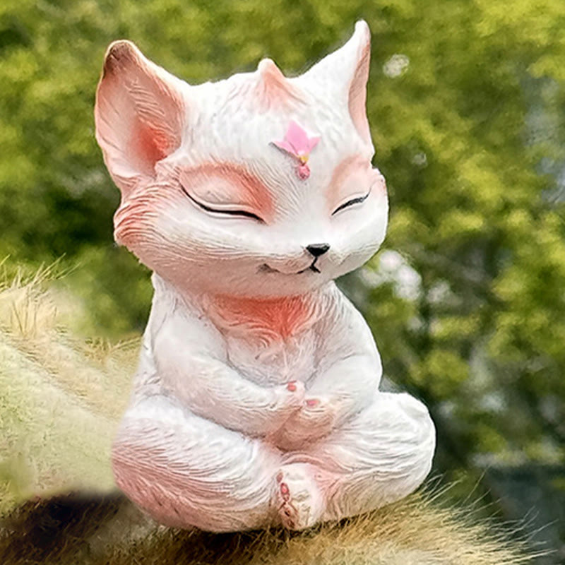 Nimara Ritual Small Nine Tailed Fox Sitting Protection Resin Home Decoration