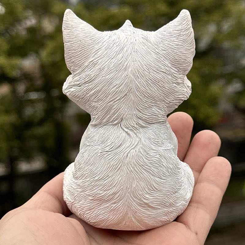 Nimara Ritual Small Nine Tailed Fox Sitting Protection Resin Home Decoration