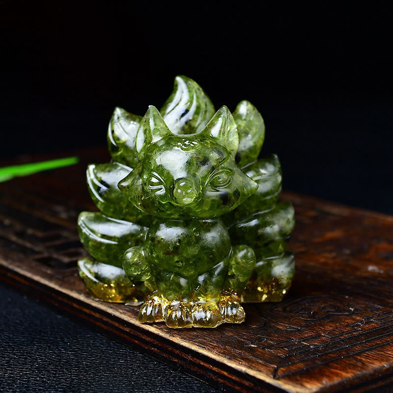Nimara Ritual Natural Various Crystal Strawberry Quartz Amethyst Nine Tailed Fox Protection Home Decoration