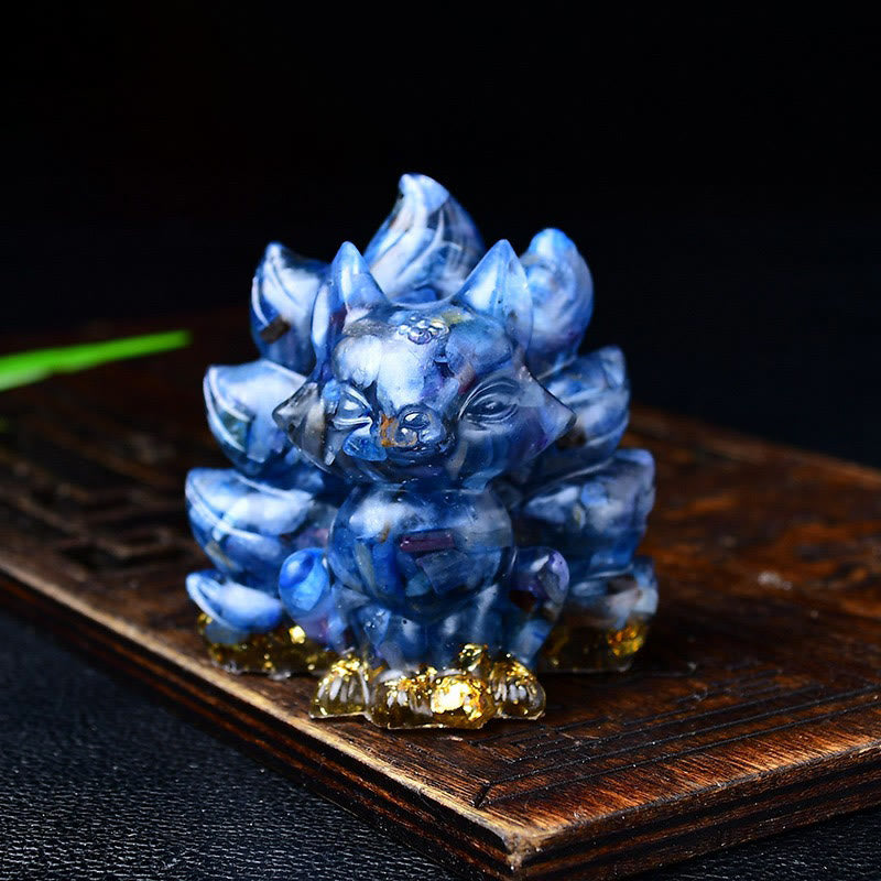 Nimara Ritual Natural Various Crystal Strawberry Quartz Amethyst Nine Tailed Fox Protection Home Decoration