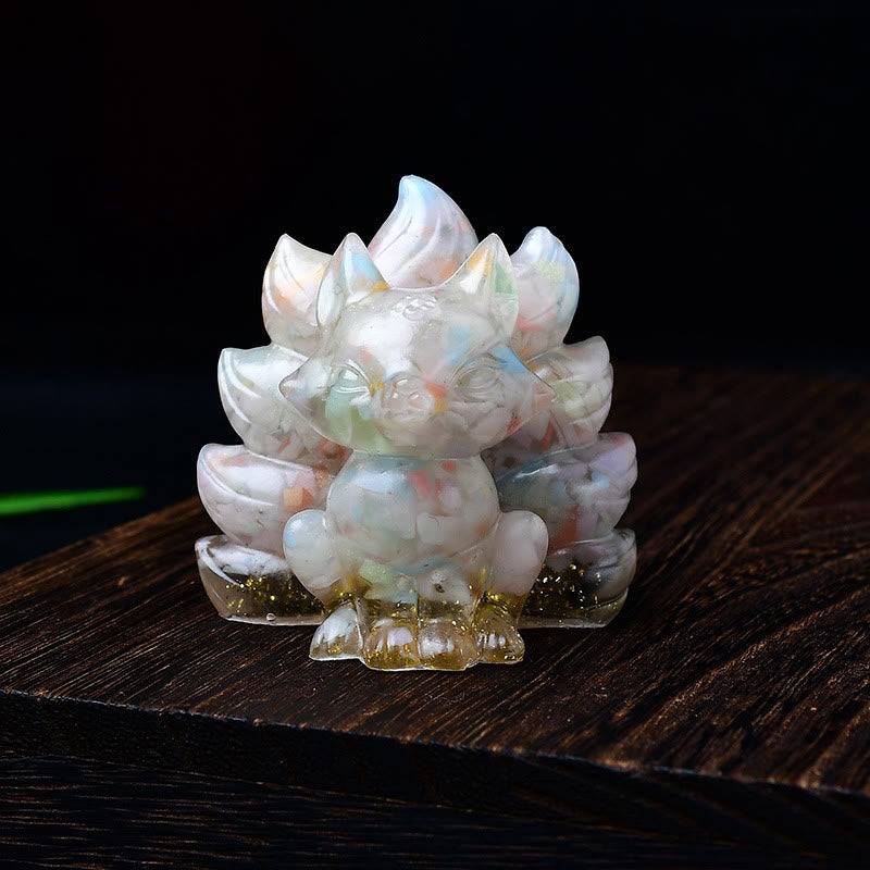 Nimara Ritual Natural Various Crystal Strawberry Quartz Amethyst Nine Tailed Fox Protection Home Decoration