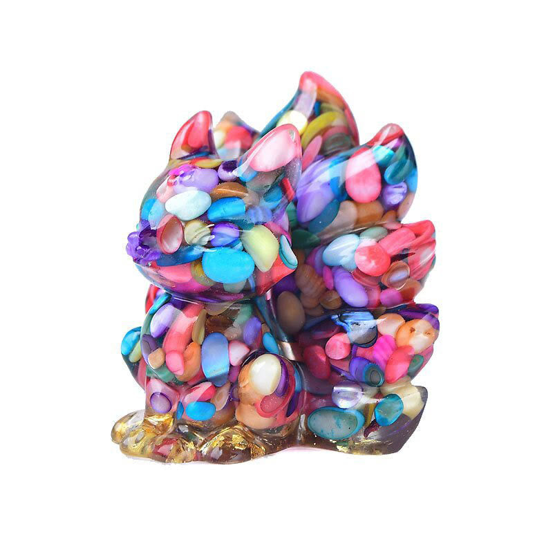 Nimara Ritual Natural Various Crystal Strawberry Quartz Amethyst Nine Tailed Fox Protection Home Decoration