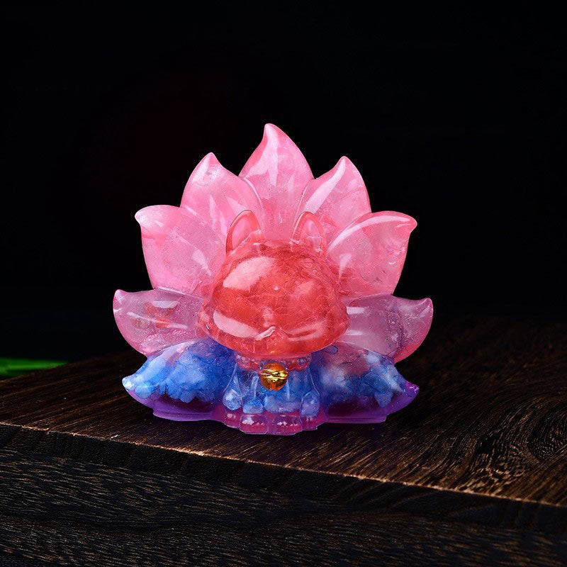 Nimara Ritual Small Various Stone Pink Crystal Citrine Amethyst Nine Tailed Fox Warmth Home Decoration