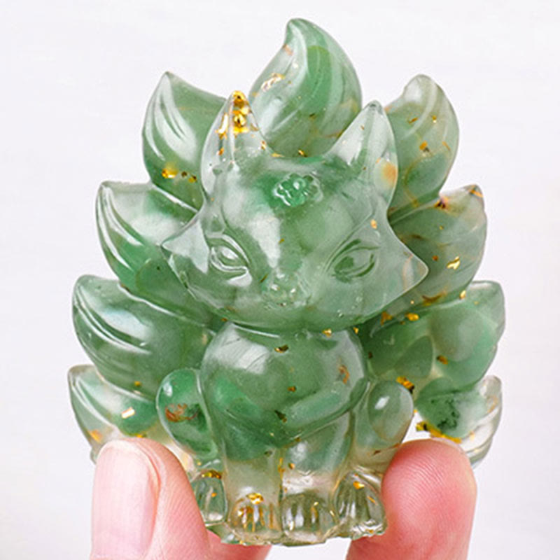 Nimara Ritual Small Various Stone Strawberry Quartz Amethyst Green Aventurine Nine Tailed Fox Healing Home Decoration