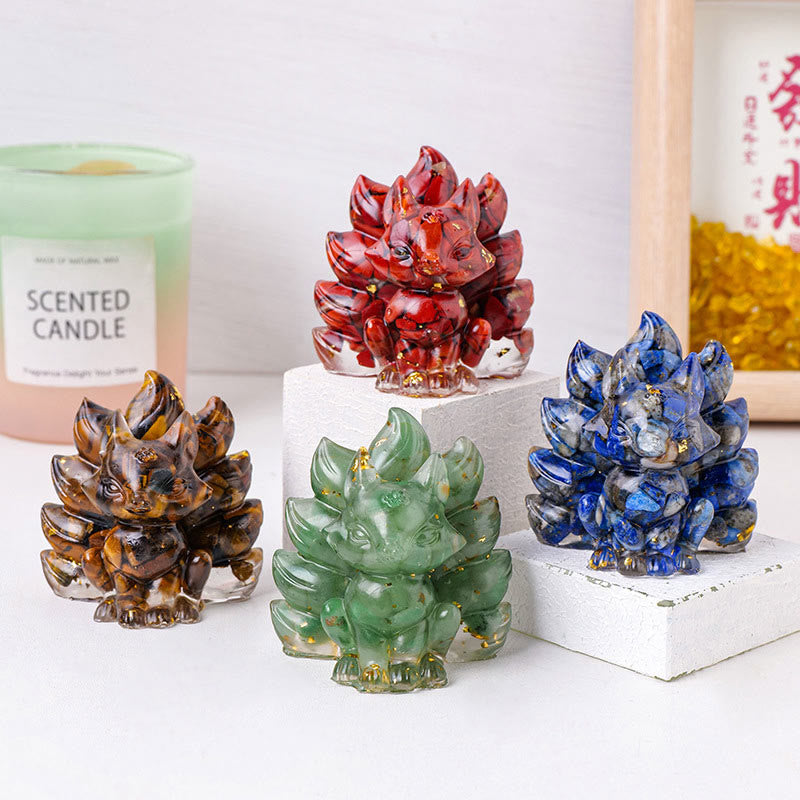 Nimara Ritual Small Various Stone Strawberry Quartz Amethyst Green Aventurine Nine Tailed Fox Healing Home Decoration