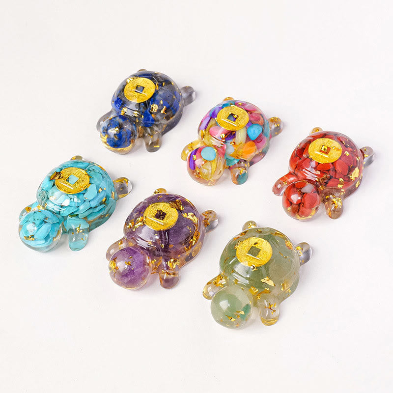 Nimara Ritual Small Various Crystal Green Aventurine Amethyst Turtle Copper Coins Luck Home Decoration