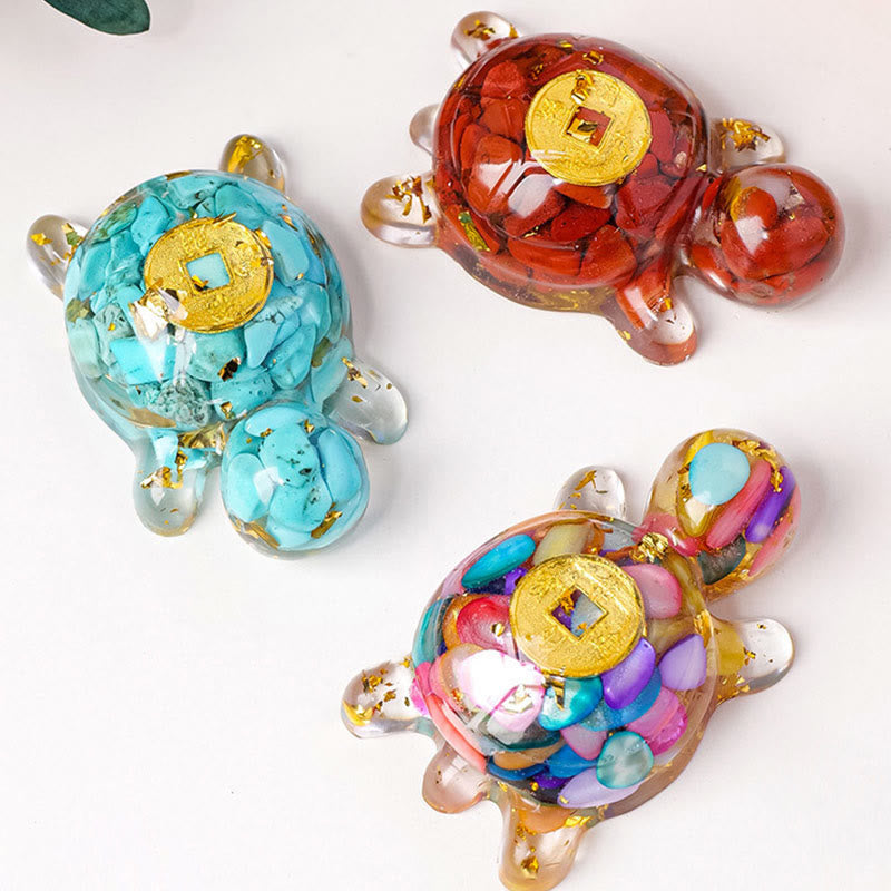 Nimara Ritual Small Various Crystal Green Aventurine Amethyst Turtle Copper Coins Luck Home Decoration