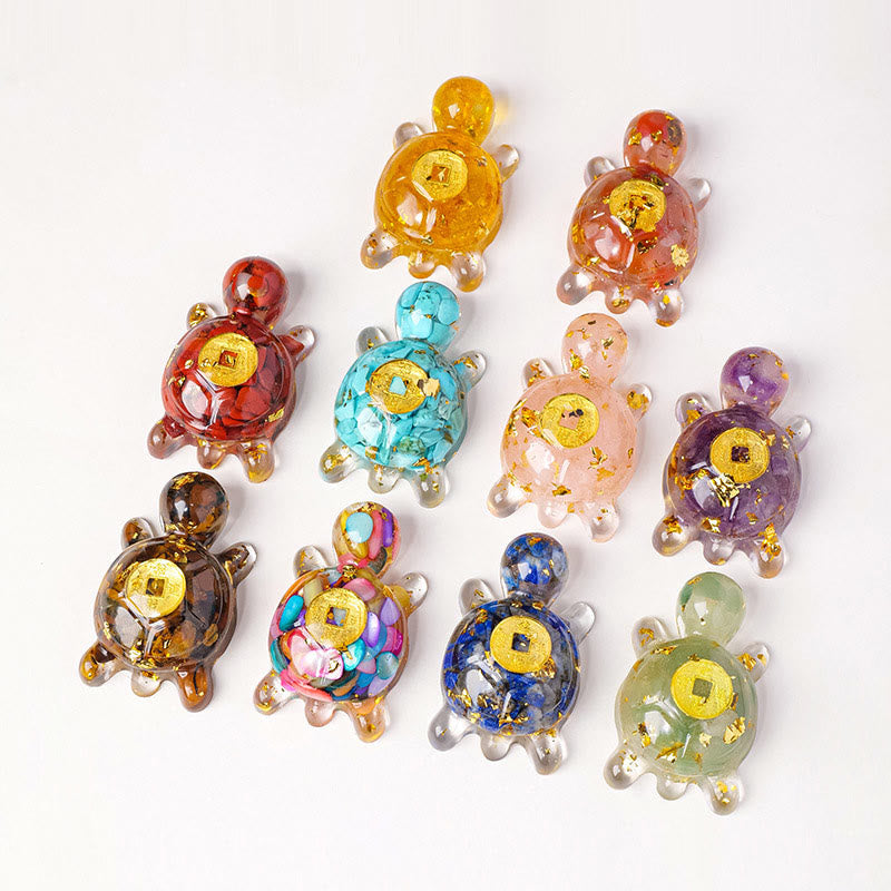 Nimara Ritual Small Various Crystal Green Aventurine Amethyst Turtle Copper Coins Luck Home Decoration