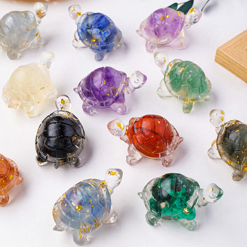 Nimara Ritual Various Stone Citrine Green Aventurine Amethyst Mini Turtle Prosperity Home Decoration