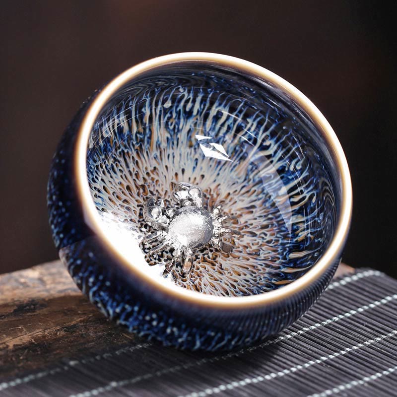 Nimara Ritual Handmade Chinese Jianzhan Koi Fish Lotus Dragon Phoenix 12 Chinese Zodiac Ceramic Teacup Kung Fu Tea Cup 70ml